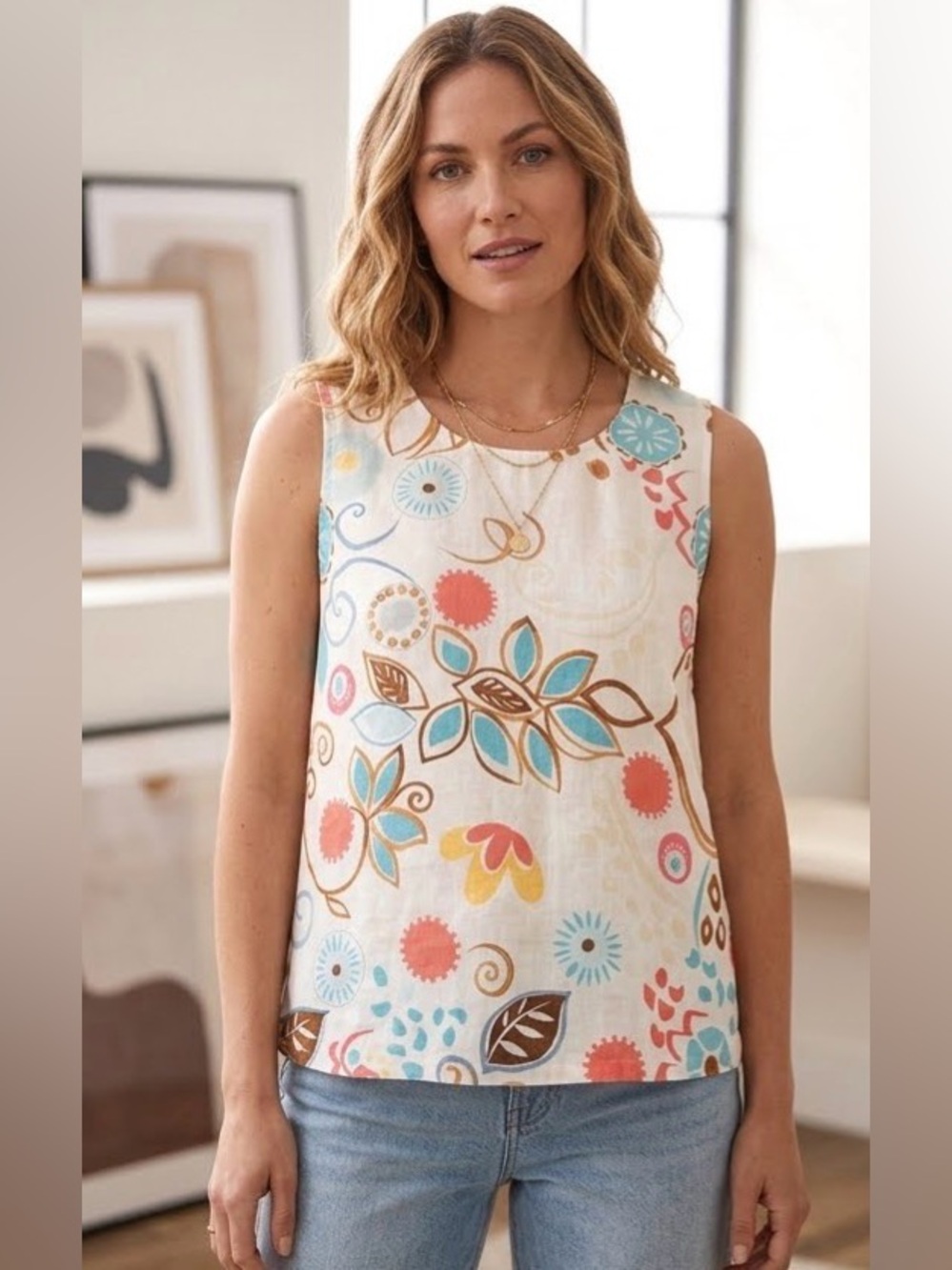 Hot Cotton Linen Sleeveless Top